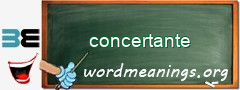 WordMeaning blackboard for concertante